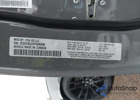 2023 Dodge Charger Scat Pack from USA, damaged, VIN 2C3CDXGJ3PH685095